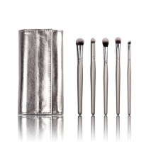 Silver Color Pocket Makeup Cosmetic Brush with Synthetic Hair